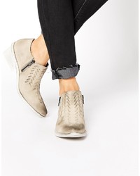Free People Indio Dove Gray Flat Leather Boots