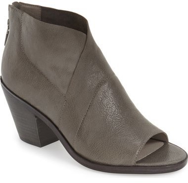 open toe block heel bootie