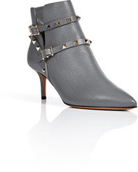 Valentino Leather Rockstud Ankle Boots
