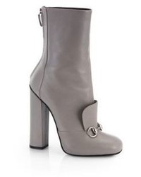 Gucci Lillian Horsebit Leather Ankle Boots