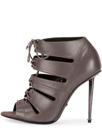 Tom Ford Open Toe Lace Up 105mm Bootie Graphite