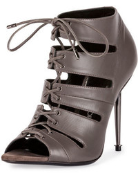 Tom Ford Open Toe Lace Up 105mm Bootie Graphite
