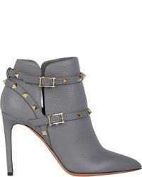 Valentino Rockstud Ankle Boots Grey