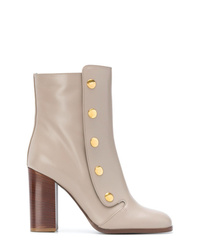 Mulberry Snap Button Ankle Boots