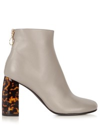 Stella McCartney Tortoiseshell Block Heel Faux Leather Ankle Boots