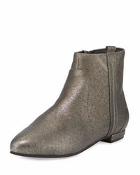 Delman Wiley Leather Ankle Boot Pewter