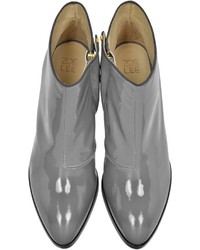 Zoe Lee Eastwood Gray Patent Leather Ankle Boot