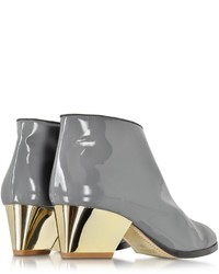 Zoe Lee Eastwood Gray Patent Leather Ankle Boot