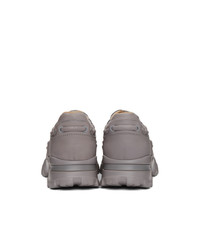 Ermenegildo Zegna Grey Leather Claudio Sneakers