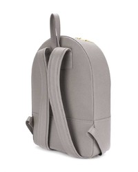 Thom Browne Backpack With White Contrast 4 Bar Stripe In Pebble Calf Leather