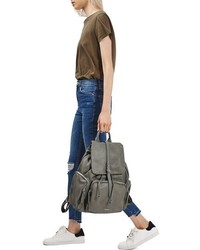 Topshop Faux Leather Backpack Grey