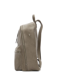 Rick Owens Grey Leather Classic Backpack