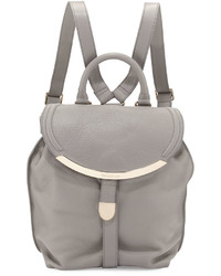See by Chloe Leather Flap Top Backpack Cashmere Gray