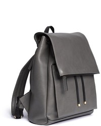 Nobrand Top Flap Drawstring Leather Backpack