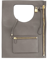 Tom Ford Alix Medium Calf Leather Hobo Bag Graphite