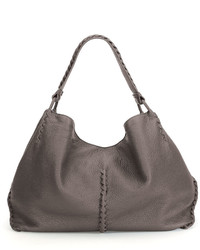 Bottega Veneta Cervo Large Shoulder Bag Light Gray