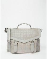 Asos Collection Suede And Leather Embossed Satchel Bag