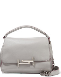 Tod's Double T Leather Shoulder Bag Gray