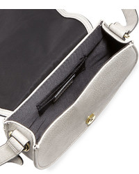 Neiman Marcus Faux Leather Saddle Bag Gray