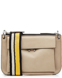 Marni Leather Shoulder Bag With Fabric Strap