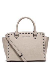 MICHAEL Michael Kors Michl Michl Kors Stud Detail Leather Satchel