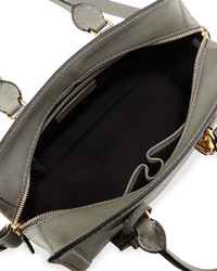 Alexander McQueen Padlock Small Leather Satchel Bag Dark Gray