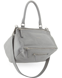Givenchy Pandora Medium Leather Satchel Bag Pearl Gray
