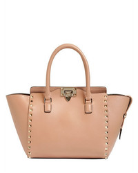 Valentino Small Rockstud Leather Top Handle Bag