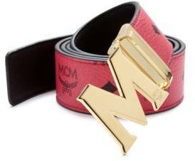 Mcm Men's Claus Reversible Leather Belt In Lychee