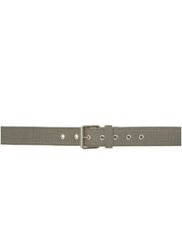 Dries Van Noten Grey Leather And Jersey Belt