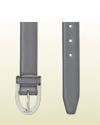 Gucci Grey Leather Belt