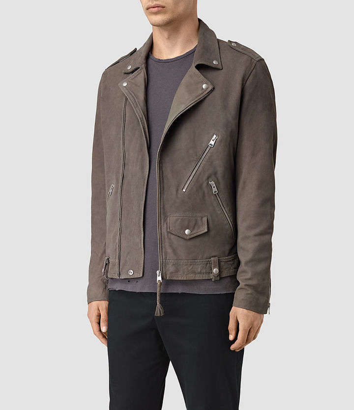 AllSaints Niko Leather Biker Jacket, $670 | AllSaints | Lookastic