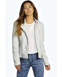 Boohoo Dina Quilted Faux Leather Biker Jacket