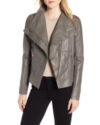 Trouve Drape Front Leather Jacket