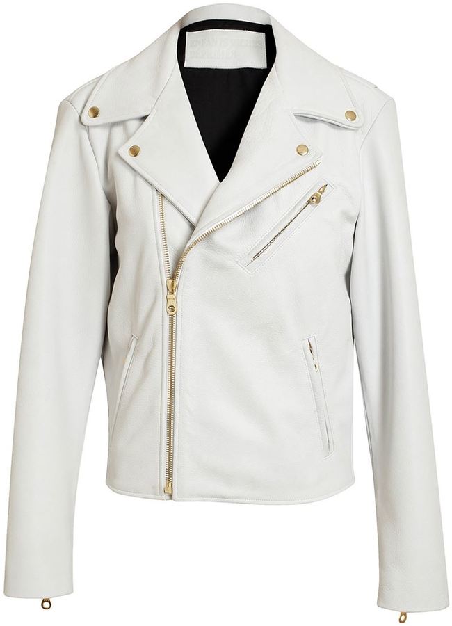 white and gold leather jacket