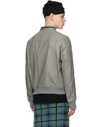 Undercover Gray Zip Leather Jacket