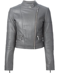 Women's Grey Leather Jackets by MICHAEL Michael Kors | Lookastic