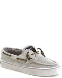 Grey Leather Boat Shoes
