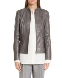 Lafayette 148 New York Sadie Glazed Lambskin Leather Jacket