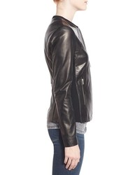 Soia & Kyo Slim Fit Zip Front Leather Jacket