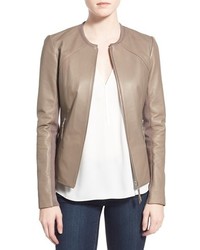 Soia & Kyo Slim Fit Zip Front Leather Jacket