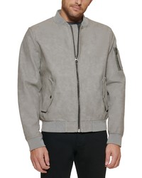 Levi's Varsity Faux Leather Bomber Jacket In Light Grey At Nordstrom