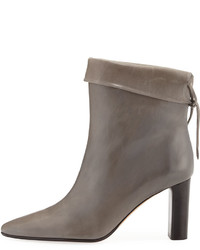 The Row Emil Leather Tie Back Boot Gray