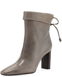 The Row Emil Leather Tie Back Boot Gray
