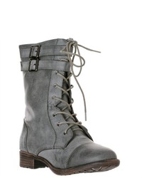 Riverberry Taggy Mid Calf Combat Boots Grey Size 6