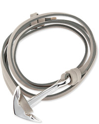Miansai Anchor Leather Bracelet Gray