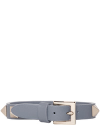 Valentino Grey Leather Rockstud Bracelet