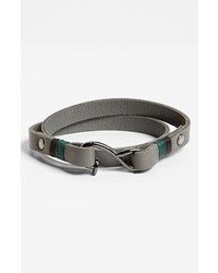 Griffin Nail Hook Leather Wrap Bracelet Grey