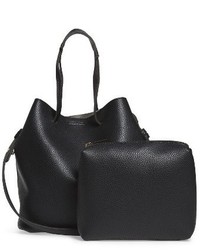 Street Level Faux Leather Bucket Bag Black