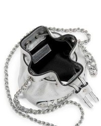 Moschino Mini Metallic Leather Bucket Bag